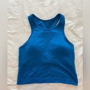 Lululemon Ebb to Street Cropped Racerback tank top in Poolside. Size 4.